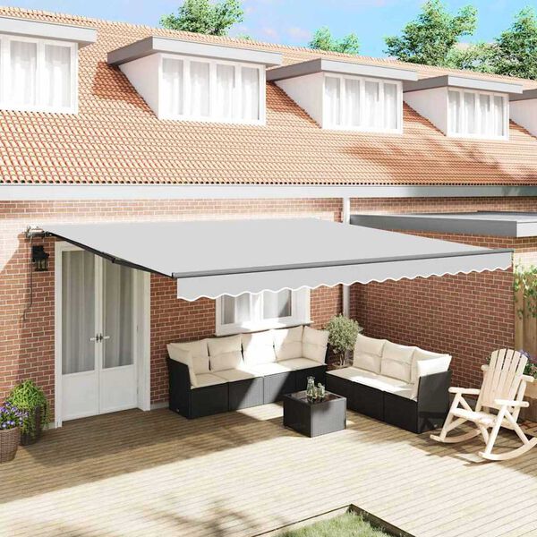 vidaXL Awning Manual Anthracite 196.85" x 137.80" Metal