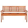 vidaXL Bench Brown Solid eucalyptus wood 59.1 in Ergonomic