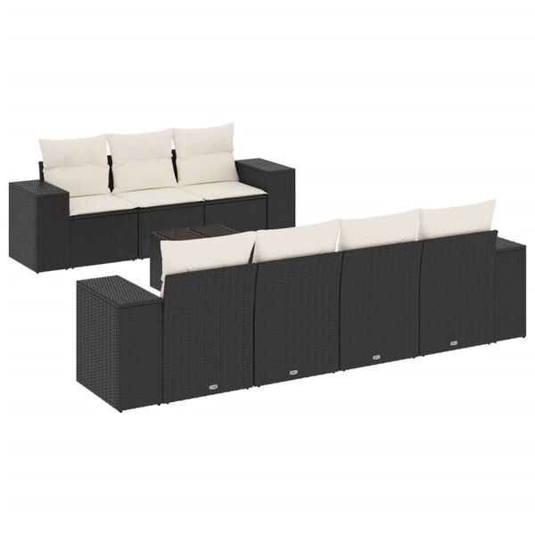 vidaXL Garden Sofa Set Black