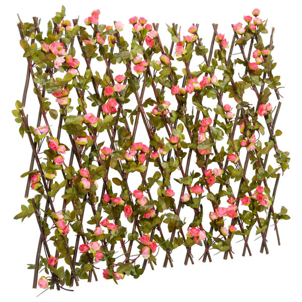vidaXL Artificial Ivy Trellis Expandable Dark Pink 70.9x23.6"