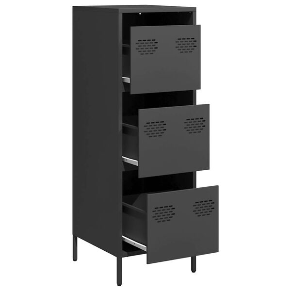 vidaXL Highboard Black Cold-rolled steel Highboard Rectangular Modern