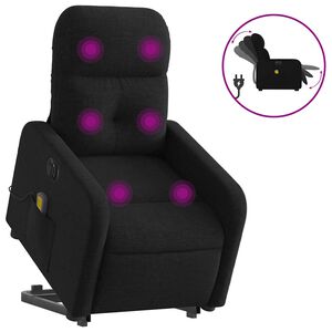 vidaXL Electric Stand Up Massage Recliner Chair Black