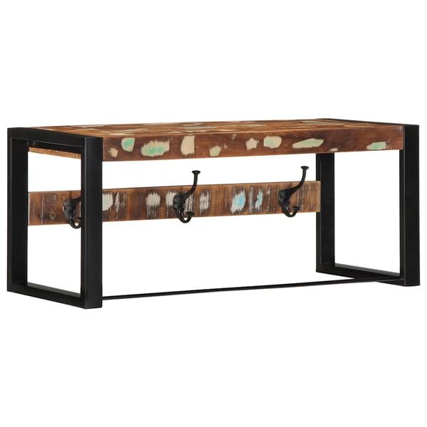 vidaXL Coat Rack Multicolor Solid reclaimed wood and iron Medium