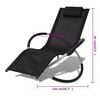 vidaXL Sun Lounger Black and Grey Galvanized steel, Textilene fabric