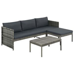 vidaXL Garden Lounge Set Grey PE rattan Large Modular