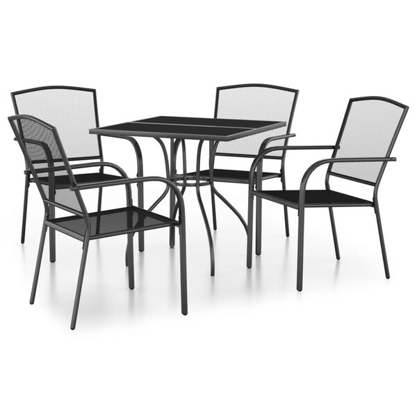 vidaXL Garden Dining Set Anthracite Steel (e-coated and powder-coated)