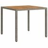 vidaXL Garden Dining Table Grey 35.43 x 35.43 x 29.53 in Poly Rattan