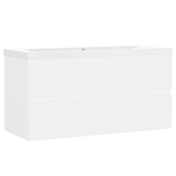 vidaXL Sink Cabinet With Basin White Engineered wood, Ceramic Standard