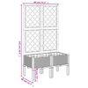 vidaXL Garden Planter with Trellis Light Gray 31.5"x15.7"x55.9" PP
