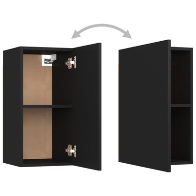 vidaXL TV Cabinets 2 pcs Black 12"x11.8"x23.6" Chipboard