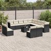 vidaXL Garden Sofa Set Black, Cream white