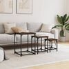 vidaXL Nesting Coffee Table Set of 3 Brown oak Engineered wood, metal
