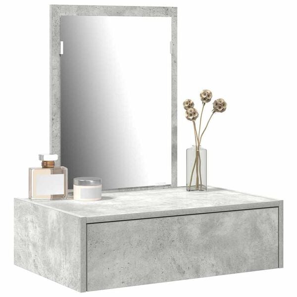 vidaXL Dressing Table Grey 23.62 x 15.75 x 27.56 in Engineered Wood