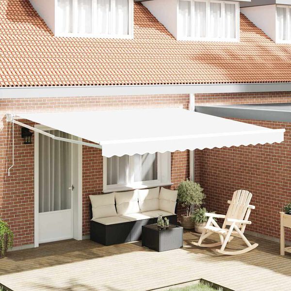 vidaXL Retractable Awning White 157.48" x 118.11" Polyester