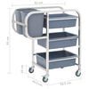 vidaXL Kitchen Cart with Plastic Containers 32.3x17.1x36.6"