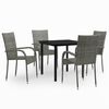 vidaXL Garden Dining Set Grey and Black