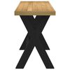 vidaXL Desk Natural, Black Solid pine wood Medium Durable Desk