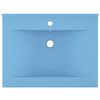vidaXL Luxury Basin with Faucet Hole Matt Light Blue 23.6x18.1" Ceramic