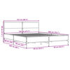 vidaXL Bed Frame without Mattress Grey Sonoma 120 x 78.7 "