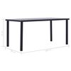 vidaXL Dining Table Black and concrete grey MDF and metal 63.0 x 31.5 in