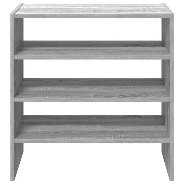 vidaXL Shoe Rack Set of 2 Grey sonoma Engineered wood Medium Stackable