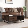 vidaXL Coffee Table Brown Oak Engineered Wood, Metal Medium Coffee Table