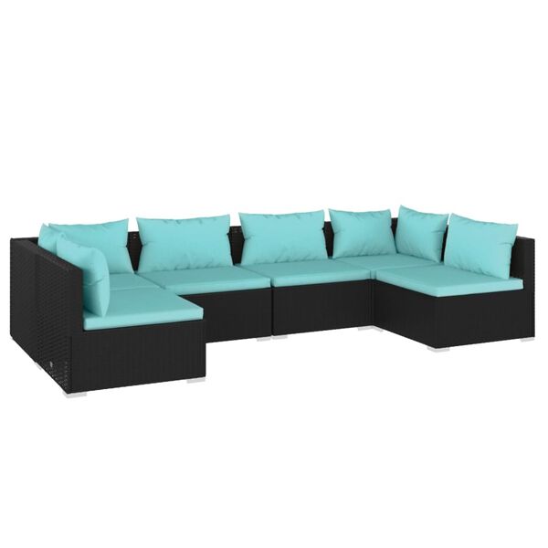 vidaXL Garden Lounge Set Black PE rattan Large Modular Stylish