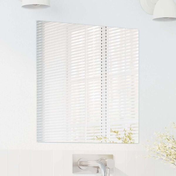 vidaXL Wall Mirror Square 19.69 x 19.69 in Tempered Glass