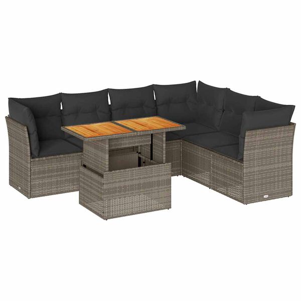 vidaXL Garden Sofa Set Grey, Dark grey