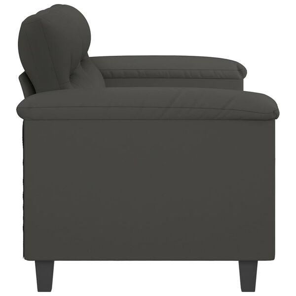 vidaXL 2-Seater Sofa Dark Gray 55.1" Microfiber Fabric