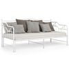 vidaXL Sofa Bed Frame White Powder-coated metal Single