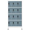 vidaXL Locker Cabinet Light gray and dark gray Steel Large