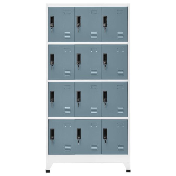 vidaXL Locker Cabinet Light gray and dark gray Steel Large