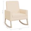 vidaXL Rocking Chair Cream 100% polyester, solid rubber wood, plywood