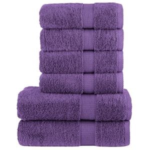vidaXL Towel Set Purple 100% cotton 19.7 x 39.4 in Hooks