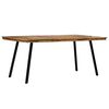 vidaXL Dining Table Natural wood color and black Reclaimed teak and steel