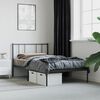vidaXL Bed Frame Black Powder-coated steel Small Single Bed Frame