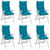 vidaXL Highback Chair Cushion Set of 6 Light Blue