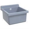 vidaXL Sink Washbasin for Wall Mounting Grey 15.7x15.7x9.4" Resin