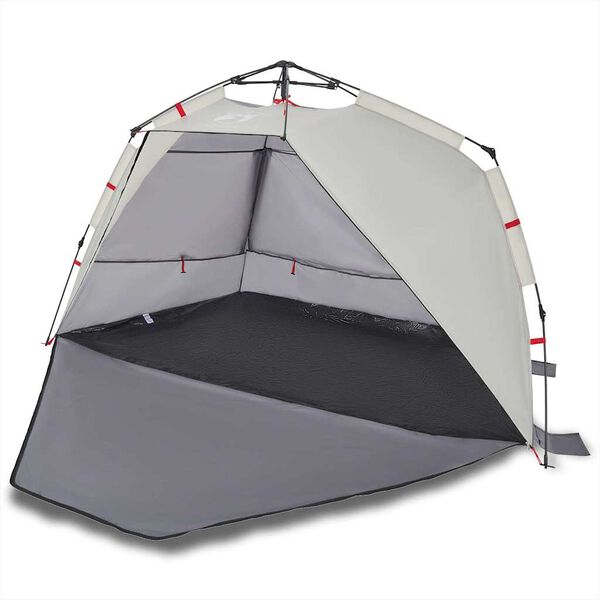 vidaXL Beach Tent 3-Person Gray Quick Release Waterproof