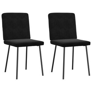 vidaXL Dining Chair Set of 2 Black Velvet (100% polyester), plywood, metal