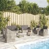 vidaXL Garden Lounge Set Poly rattan color: Grey, Cushion color: Dark grey