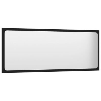 vidaXL Bathroom Mirror Black 39.4"x0.6"x14.6" Engineered Wood