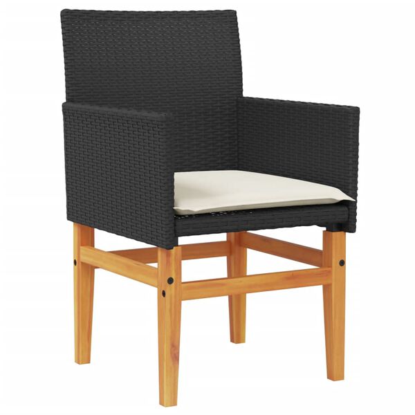 vidaXL Garden Chair Black PE rattan Standard size fits adults