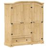 vidaXL Wardrobe Honey Pine Solid Pine Wood, Engineered Wood, Metal Medium
