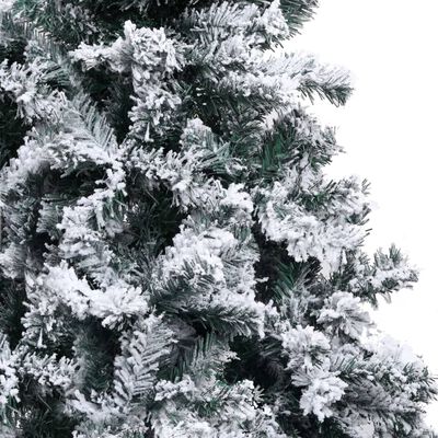 vidaXL Artificial Christmas Tree with Flocked Snow Green 7 ft PVC