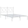 vidaXL Bed Frame White Powder-Coated Steel Small Double Bed Frame