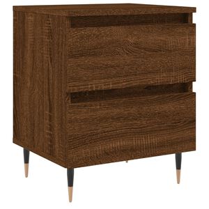 vidaXL Bedside Cabinet Brown Oak Engineered wood, Iron 15.7x13.8x19.7 in