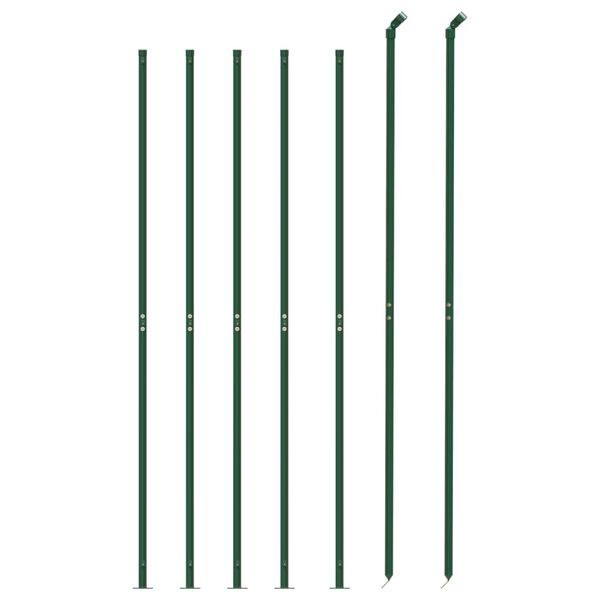 vidaXL Wire Mesh Fence with Flange Green 6.6x32.8'