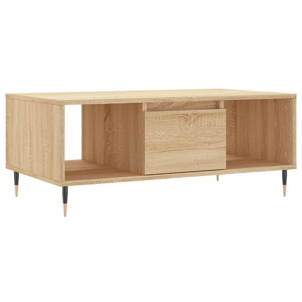 vidaXL Coffee Table Sonoma Oak Engineered Wood, Metal Medium